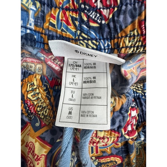 Disney Parks Pajama Pants Lounge Pants Size M Mickey Mouse Attractions Print - Picture 5 of 10